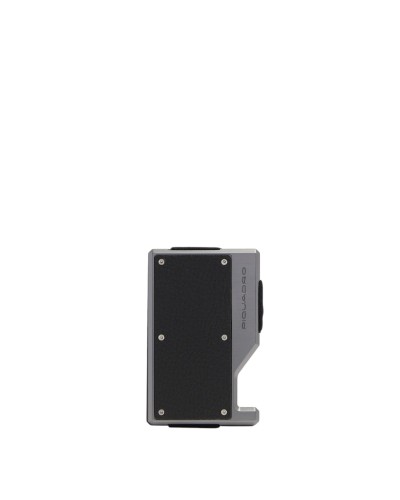 Portacarte di Credito in Alluminio e Pelle Elastico Piquadro