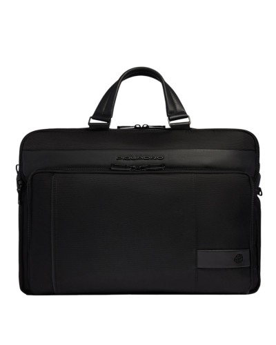 Diplomatica Porta PC e I Pad in Nylon e Pelle Piquadro - Nero