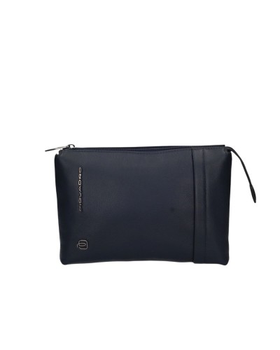 Pochette 3 Comparti Uomo in Pelle Piquadro - Blu