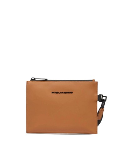 Pochette Uomo in Tessuto Gommato Corner Piquadro - Cuoio