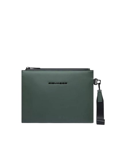 Pochette Uomo in Tessuto Gommato Corner Piquadro - Verde