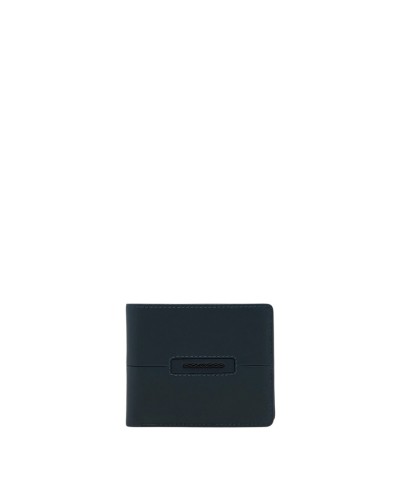 Portafoglio Portacarte e Banconote Uomo con Porta Documenti Removibile in Pelle Piquadro - Blu