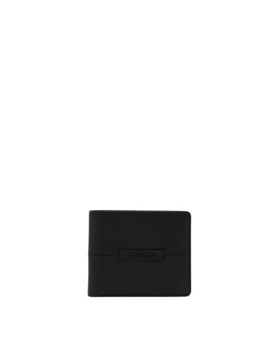 Portafoglio Portacarte e Banconote Uomo con Porta Documenti Removibile in Pelle Piquadro - Nero