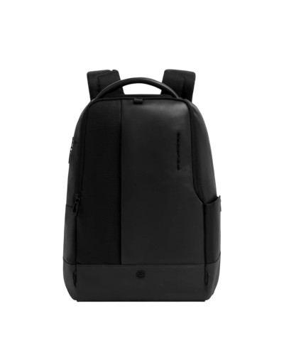 Zaino Uomo Porta PC 15,6" in Pelle e Tessuto Piquadro - Nero