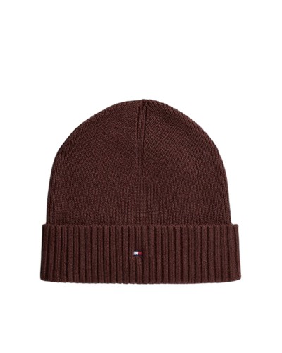 Cappello Unisex TH Flag Pima Cotton Beanie Tommy Hilfiger - Bordeaux XIU