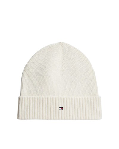 Cappello Unisex TH Flag Pima Cotton Beanie Tommy Hilfiger - Bianco Z00