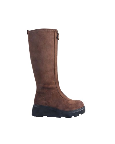 Scarpa Donna Stivale Alto Y Not Milano - Khaki Suede