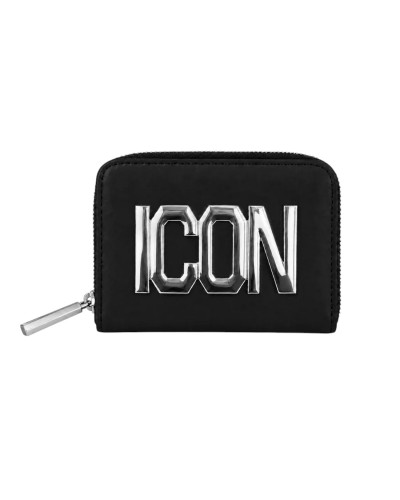 Portafoglio con Patta e Portamonete Donna Grace Icon - Nero-Argento