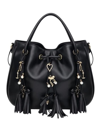 Borsa a Mano con Tracolla Donna Henriette La Caresse L' Atelier Du Sac - Nero